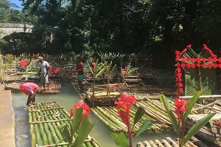 Bamboo Rafting with limestone Massage and Margaritaville From Montego Bay